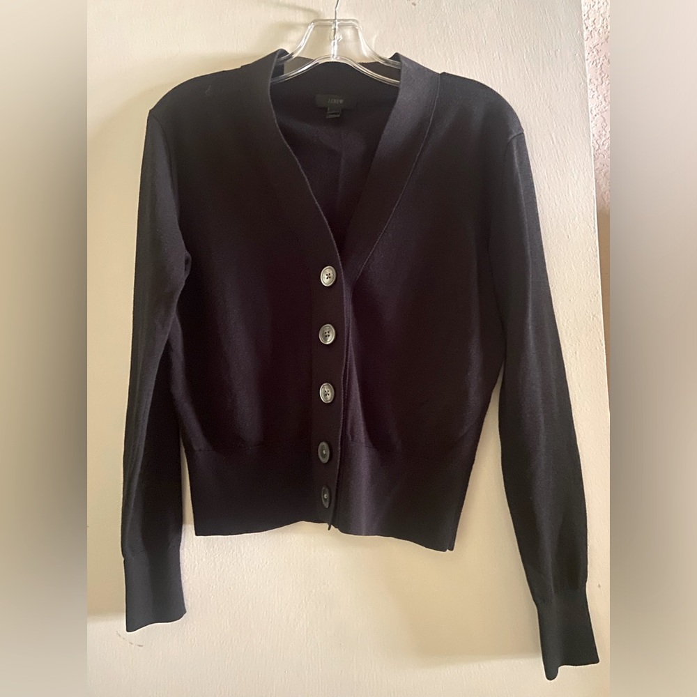 J.Crew V Neck Cotton Blend Cardigan
